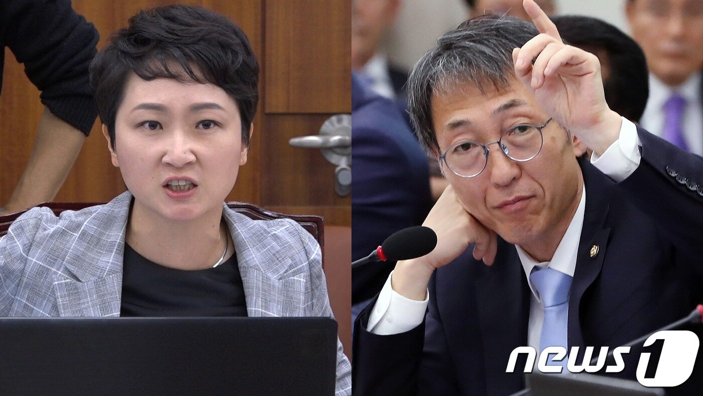 본문 이미지 - 이언주 바른미래당 의원과 이훈 더불어민주당 의원.ⓒ News1