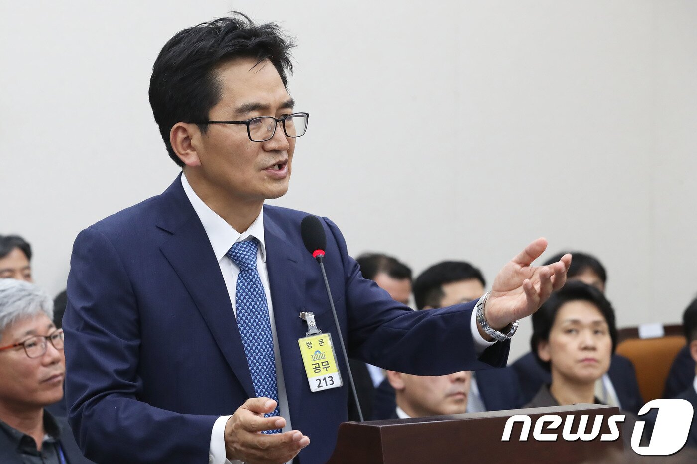 본문 이미지 - 이덕선 한국유치원총연합회 비상대책위원장이 29일 오후 서울 여의도 국회에서 열린 교육위원회의 교육부에 대한 종합감사에서 의원들의 질의에 답하고 있다. 2018.10.29/뉴스1 ⓒ News1 임세영 기자