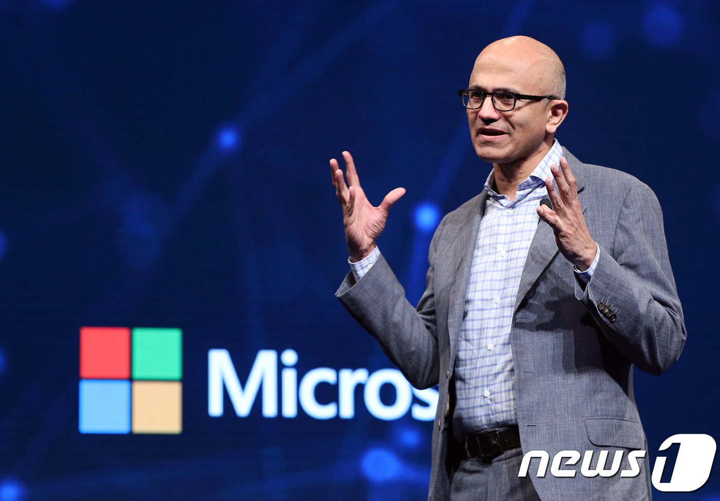 본문 이미지 - 사티아 나델라(Satya Nadella) 마이크로소프트 최고경영자. 2018.11.7/뉴스1 ⓒ News1 신웅수 기자