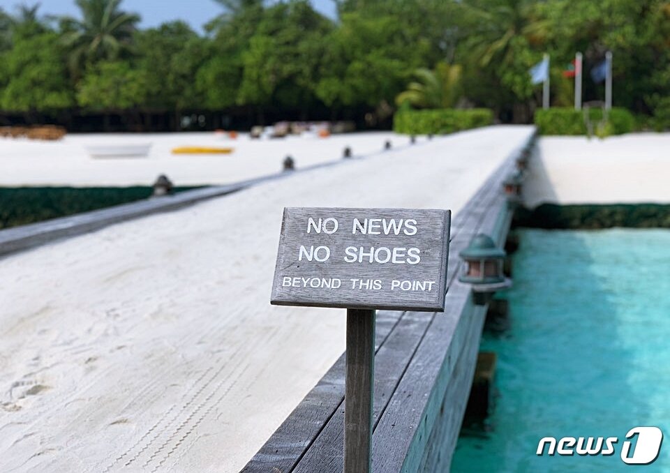 본문 이미지 - 'No news, No Shoes'라고 적힌 푯말ⓒ News1 