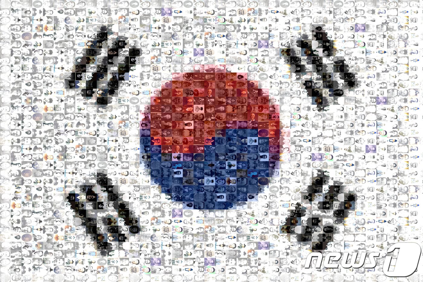 본문 이미지 - 국가보훈처가 1992년부터 2018년까지 매달 선정해 발표한 이달의 독립운동가 293명의 사진을 태극기를 배경으로 안드레아 모자이크 프로그램을 이용해 만들었다. 2019.1.1/뉴스1 ⓒ News1 박정호 기자