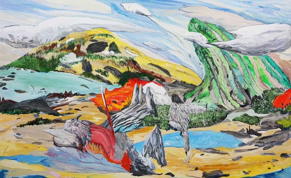 본문 이미지 - 최수인, 불똥구경, 2017, Oil on canvas, 112x162cm.(아트사이드 갤러리 제공)