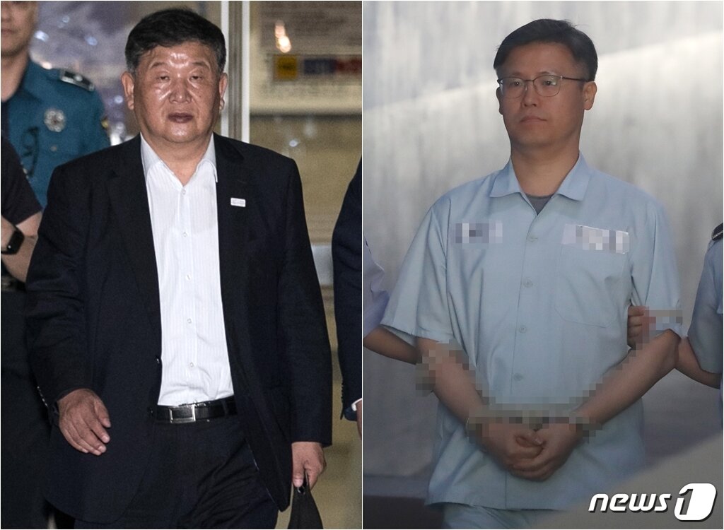 본문 이미지 - 9월12일 박근혜 전 대통령 재판에 출석하는 노태강 전 문체부 체육국장(왼쪽)과 18일 출석하는 정호성 전 청와대 부속비서관. ⓒ News1