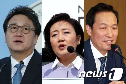 본문 이미지 - 더불어민주당 서울시장 후보군. 왼쪽부터 민병두 의원, 박영선 의원, 우상호 의원. ⓒ News1