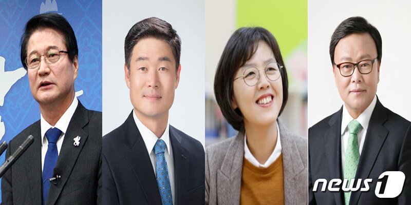 본문 이미지 - 6·13 지선 원주시장 후보. 왼쪽부터 원창묵 현 원주시장, 구자열, 용정순, 원경묵 예비후보. ⓒ News1 서근영 기자