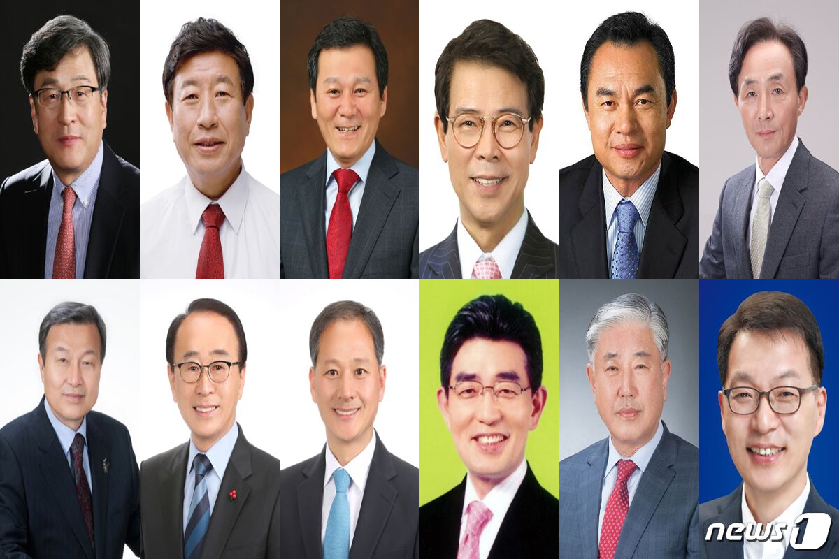 본문 이미지 - 6·13 지선 강릉시장 후보. 왼쪽 위부터 시계방향 순으로 김광래, 김남수, 김홍규, 김한근, 최욱철, 장신중, 김중남, 최재규, 임양운, 유현민, 심재종, 이근식 예비후보. ⓒ News1 서근영 기자