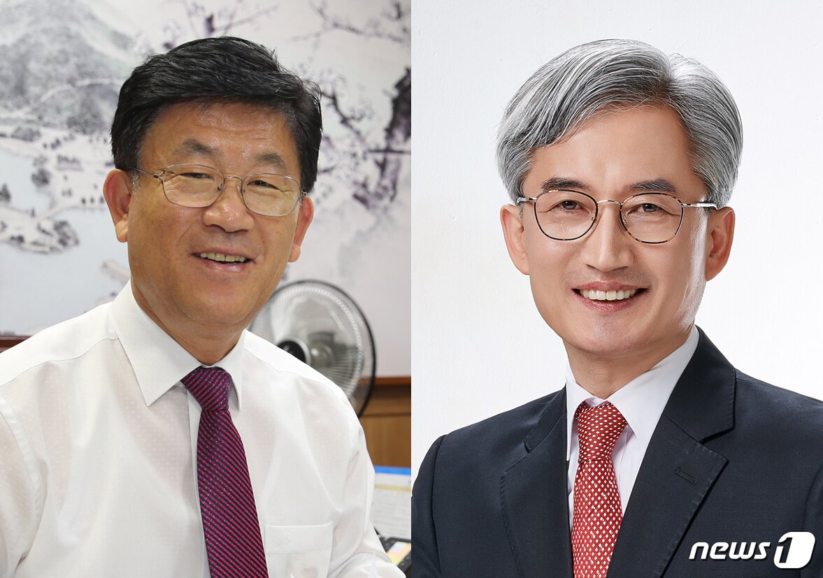 본문 이미지 - 더불어민주당 나주시장 경선에 나선 강인규(왼쪽) 후보와 이웅범 후보.ⓒ News1