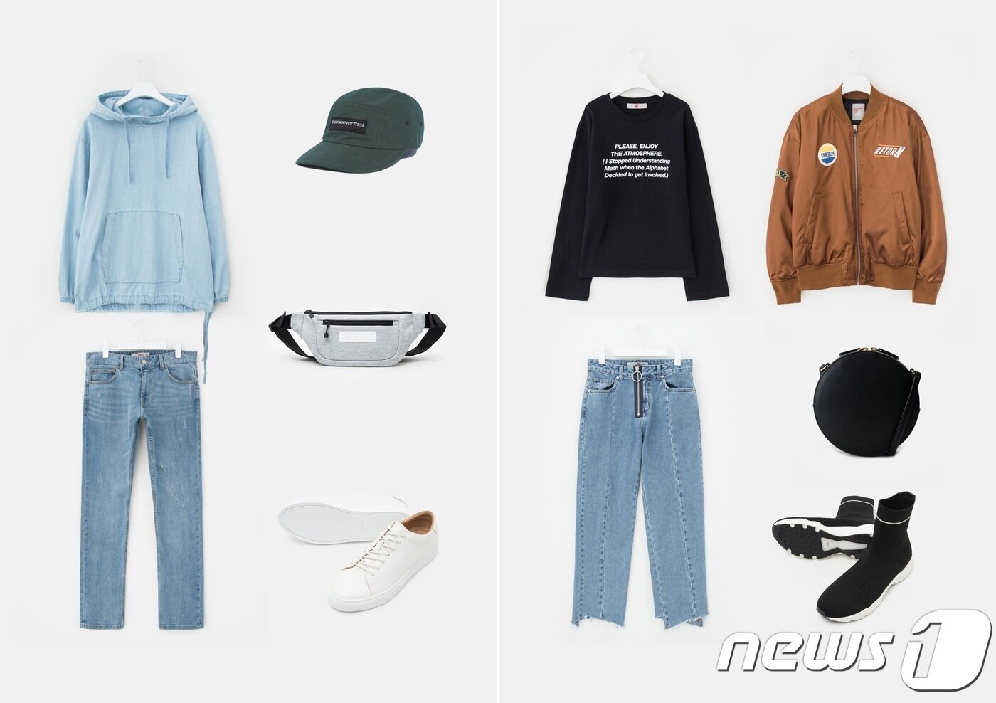 본문 이미지 -   남성 스타일링(에잇세컨즈·빈폴아웃도어·빈폴멘·디스이즈네버댓)  사진2. 여성 스타일링(에잇세컨즈·빈폴액세서리·구호)ⓒ News1