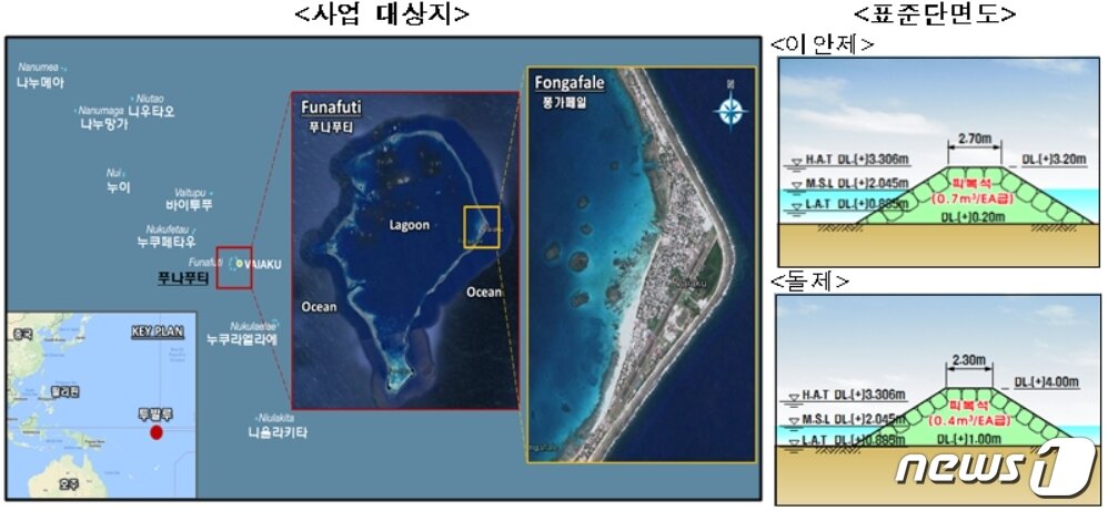 본문 이미지 - 투발루 위치 및 시설 배치계획 검토(안)/자료=해양수산부ⓒ News1
