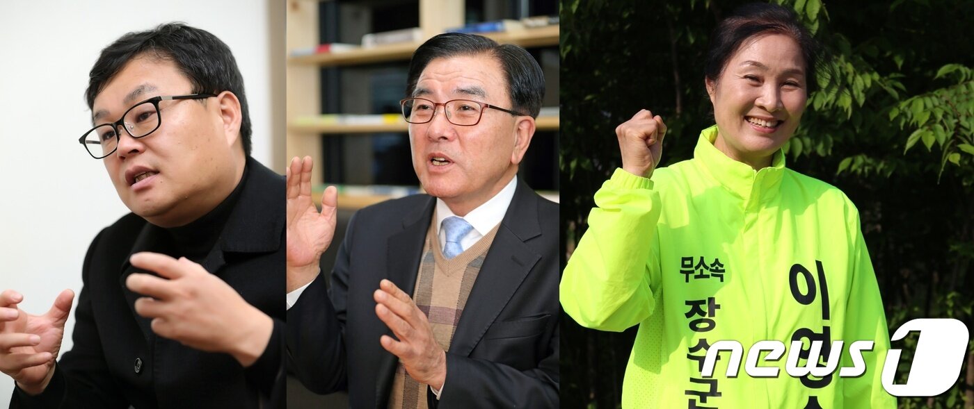 본문 이미지 - 장영수, 김창수, 이영숙(사진 왼쪽부터) 장수군수 후보./뉴스1ⓒ News1