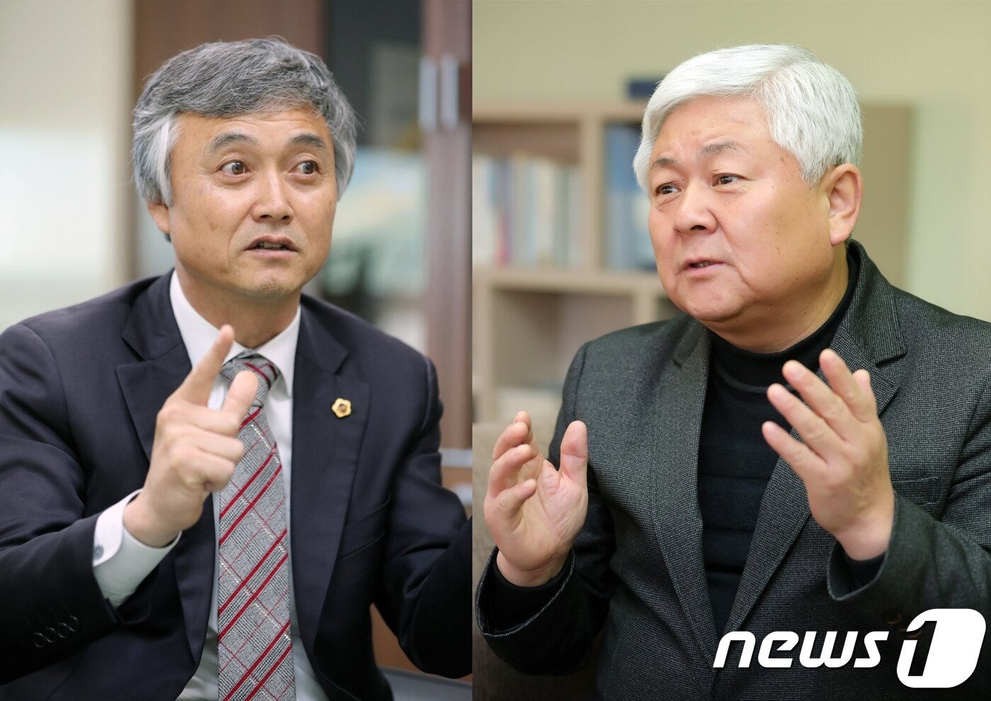 본문 이미지 - 백경태, 황인홍(사진 왼쪽부터) 무주군수 후보./뉴스1ⓒ News1