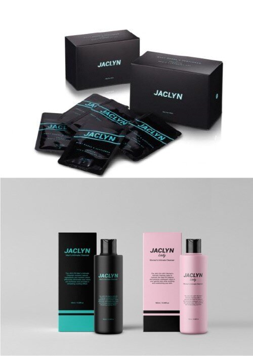 본문 이미지 - 파우치 형태로 선 출시된 재클린(사진 위)과 프리미엄 용기형 제품과 여성청결제 ‘재클린 레이디’. ⓒ News1
