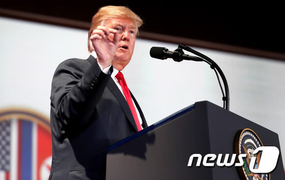 도널드 트럼프 미국 대통령. 2018.6.12/뉴스1 © News1
