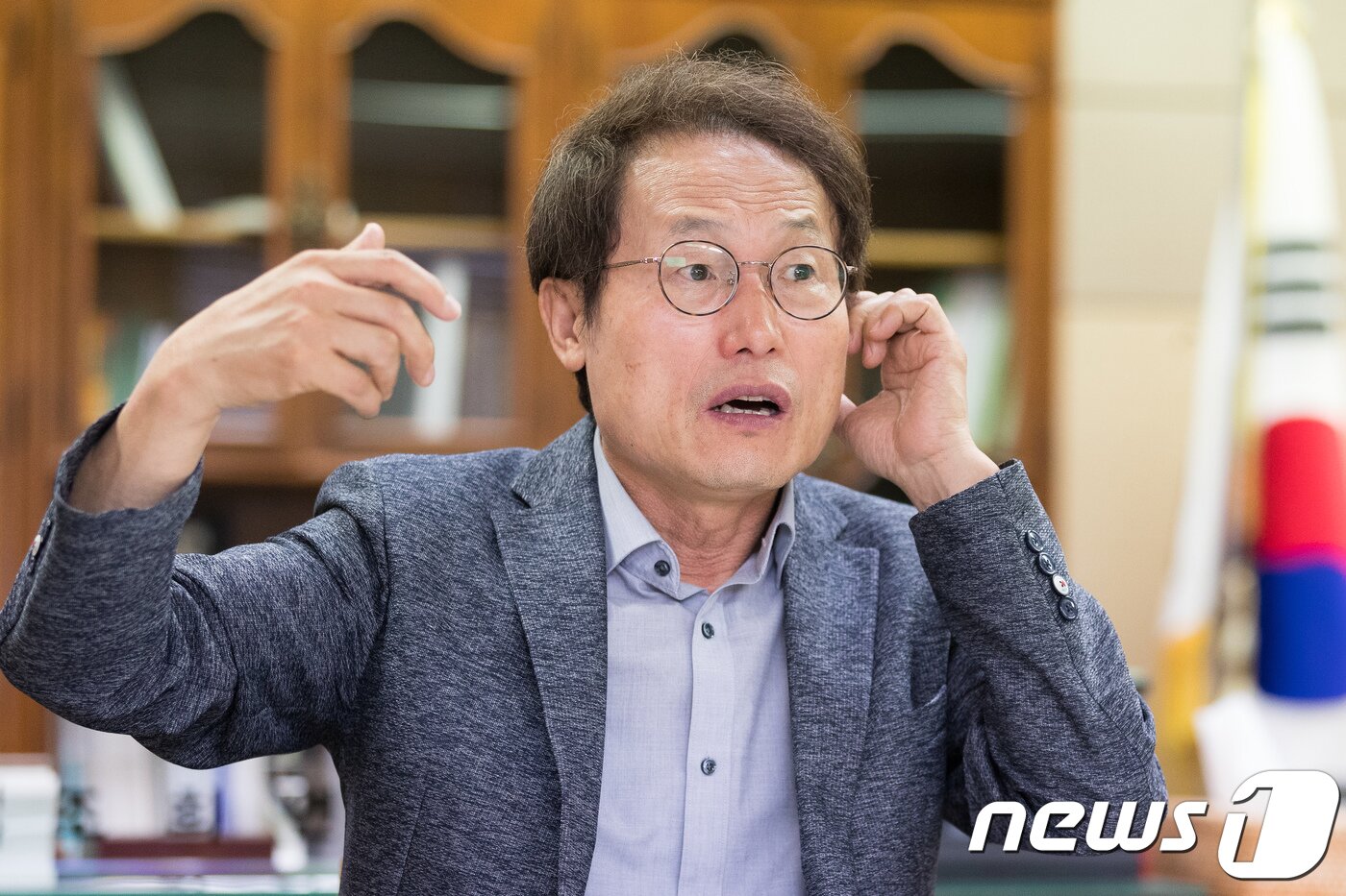 본문 이미지 - 조희연 서울시교육감이 28일 서울 종로구 서울시교육청에서 뉴스1과 인터뷰하고 있다. 2018.6.28/뉴스1 ⓒ News1 유승관 기자