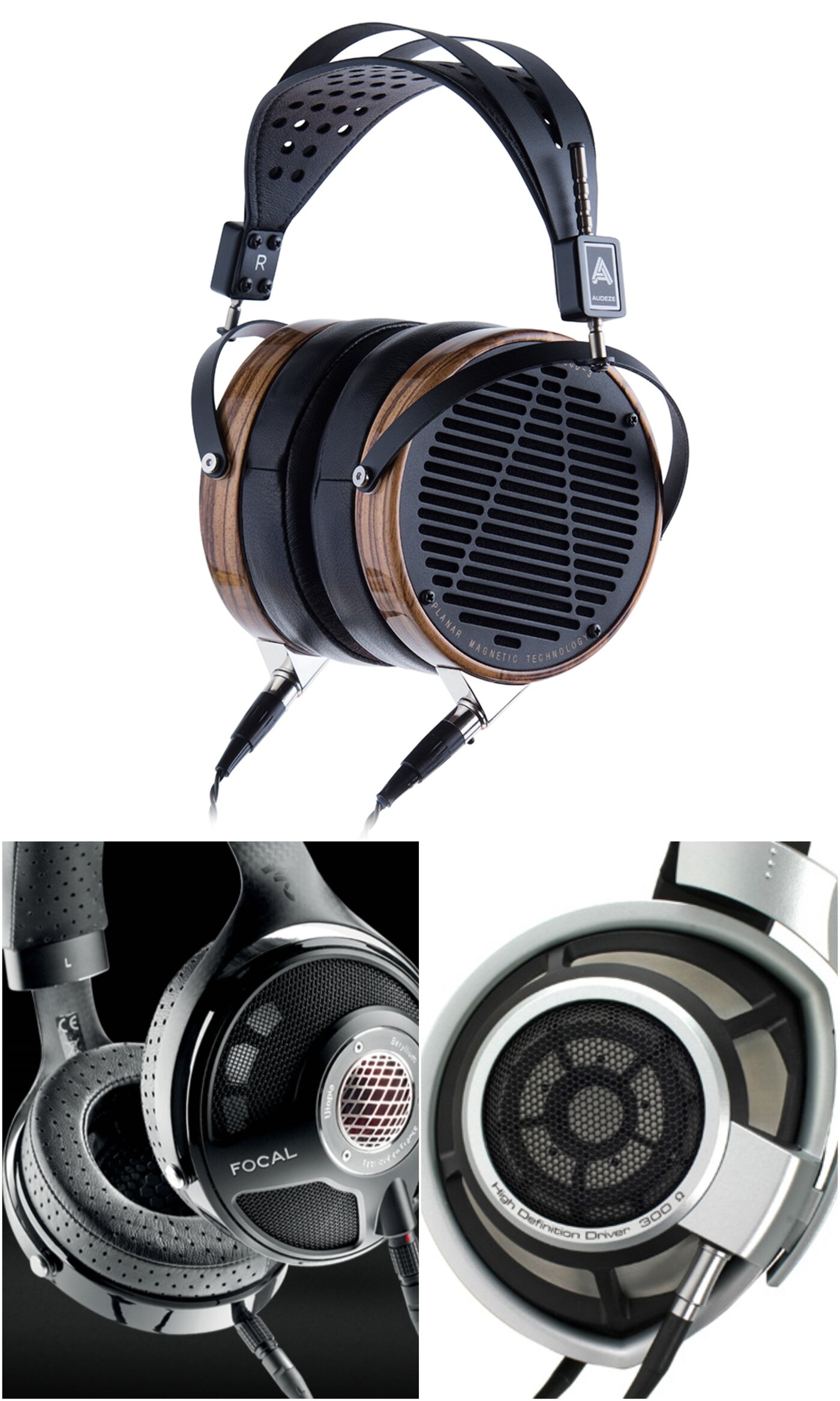 본문 이미지 - 필자 추천 헤드폰 톱3. 왼쪽 위부터 시계방향으로 LCD-3, HD800, 유토피아