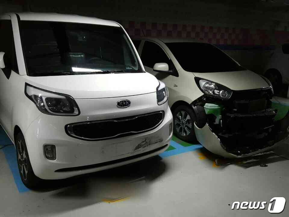 파손된 차량 (대전지방경찰청 제공)© News1