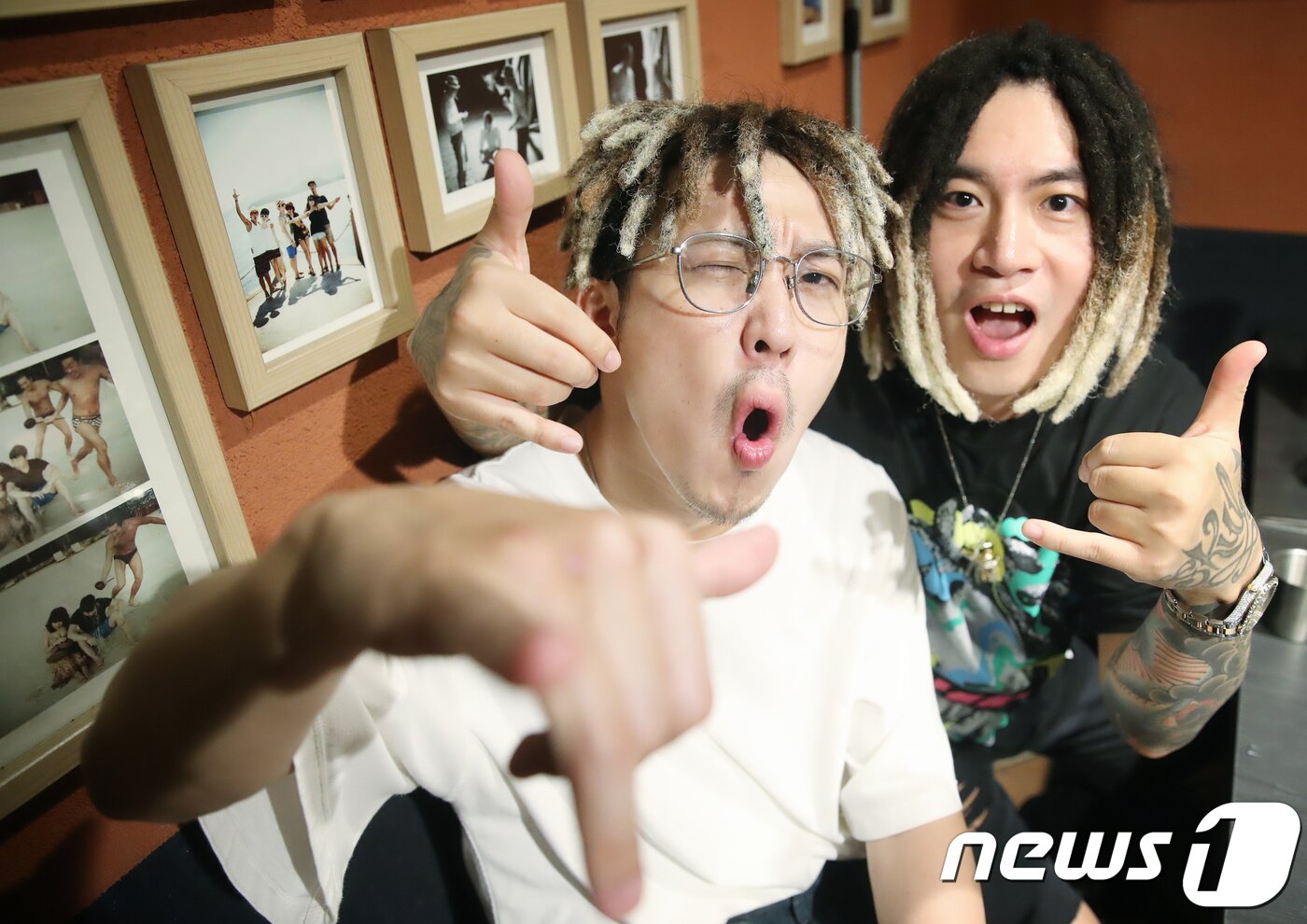 본문 이미지 - 2018.7.25.서울 홍대 하하김종국의 401. 레게 강 같은 평화 하하, 스컬(오른쪽) 인터뷰. ⓒ News1 권현진 기자