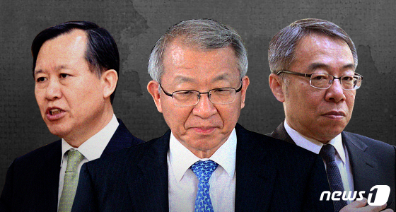 왼쪽부터 박병대 전 대법관, 양승태 전 대법원장, 임종헌 전 법원행정처 차장. © News1 최수아 디자이너