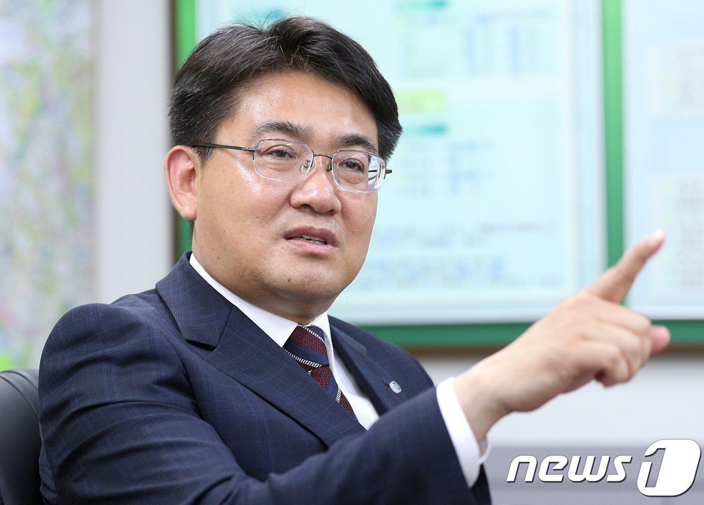 본문 이미지 - 오승록 노원구청장이 5일 오후 서울 노원구청 집무실에서 뉴스1과 인터뷰를 하고 있다. 2018.7.5/뉴스1 ⓒ News1 신웅수 기자