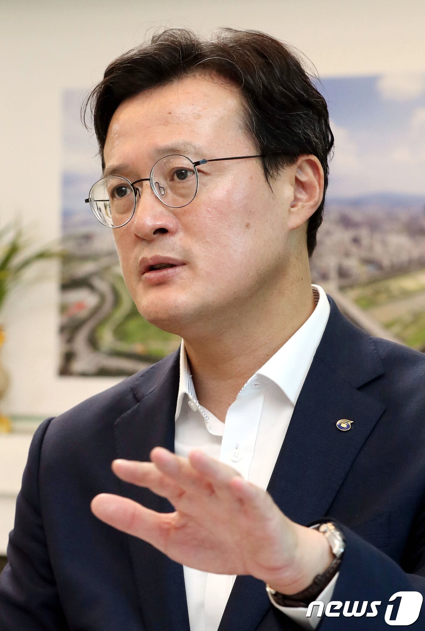 본문 이미지 - 채현일 영등포구청장이 10일 서울 영등포구청장실에서 뉴스1과 인터뷰를 하고 있다.2018.8.10/뉴스1 ⓒ News1 이광호 기자