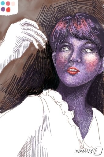 본문 이미지 - 체험공간에서 만난 아티스트가 갤럭시노트9 '펜업'으로 그린 그림. 그는 이 그림을 그리는 데 2시간이 걸렸다면서 "아마추어도 쉽게 할 수 있다"고 용기를 줬다. ⓒ News1