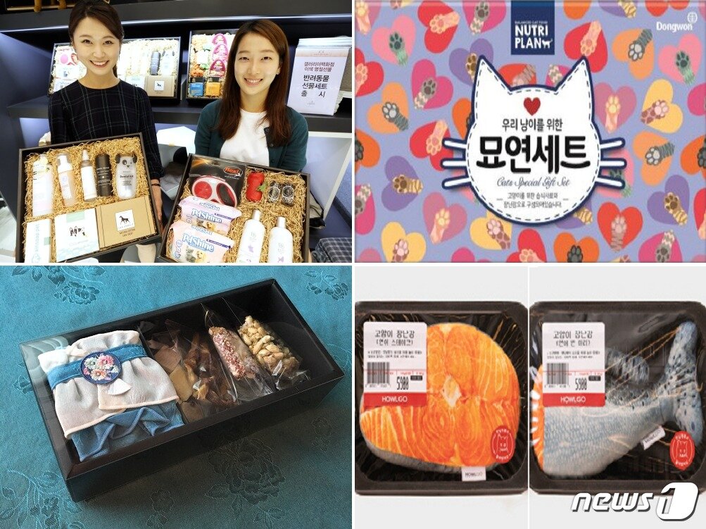 본문 이미지 - 펫심을 잡기 위해 출시된 선물세트들. ⓒ News1