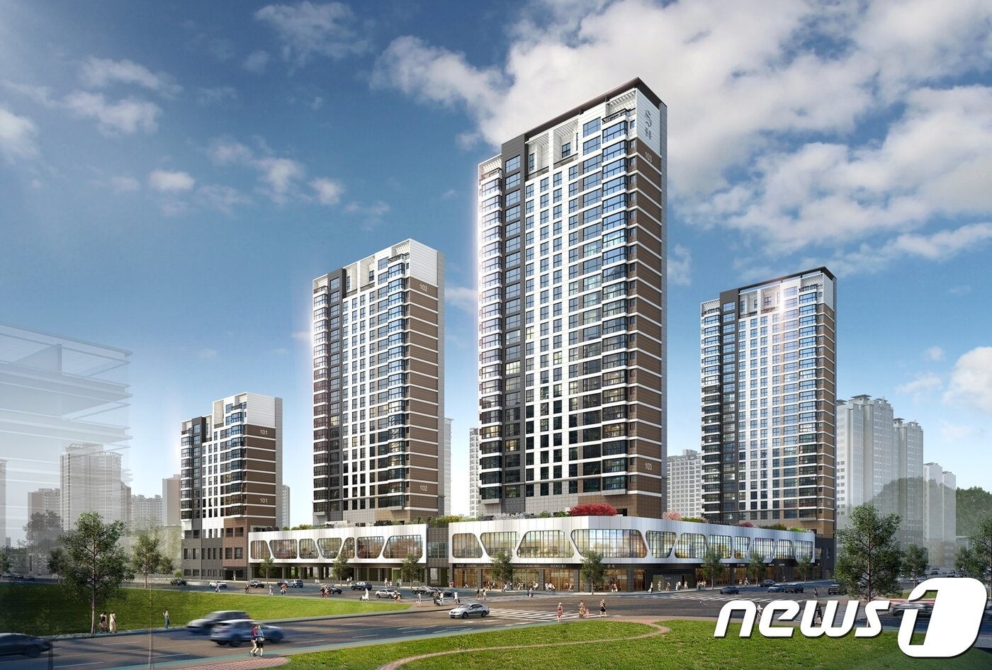 본문 이미지 - 전남 무안 남악신도시 중흥S-클래스 퍼스트뷰 조감도.(중흥건설 제공)2018.9.6/뉴스1 ⓒ News1