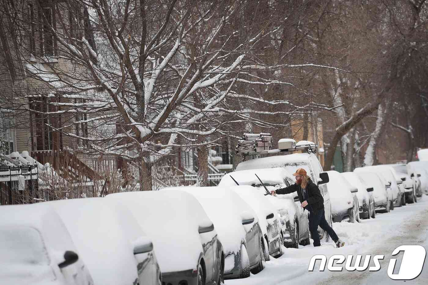 미국 시카고에 쌓인 눈. <자료사진>  © AFP=뉴스1
