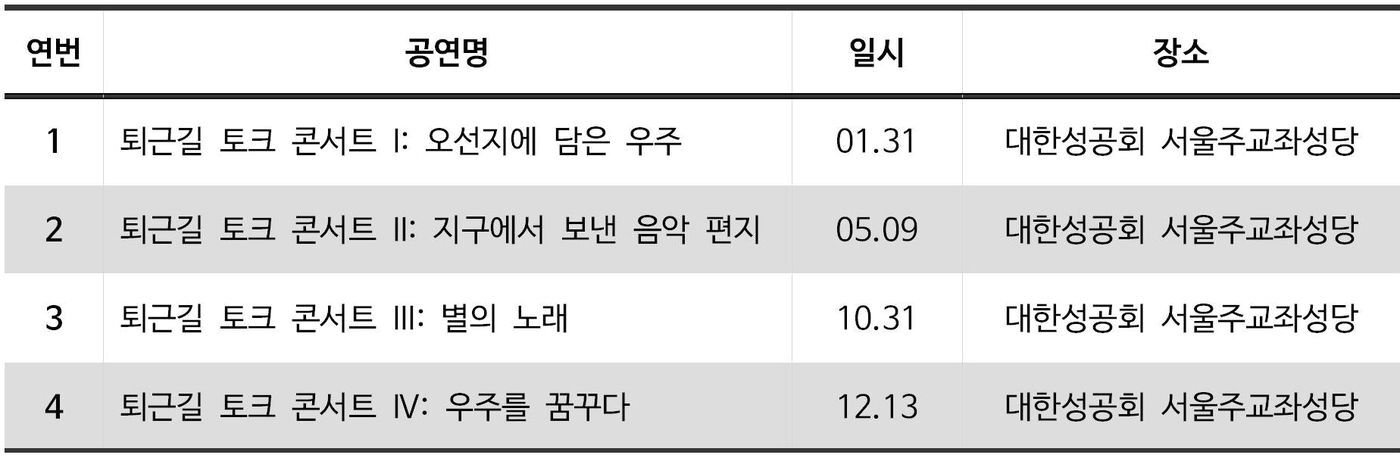 본문 이미지 - 퇴근길 토크 콘서트 공연일정ⓒ 뉴스1