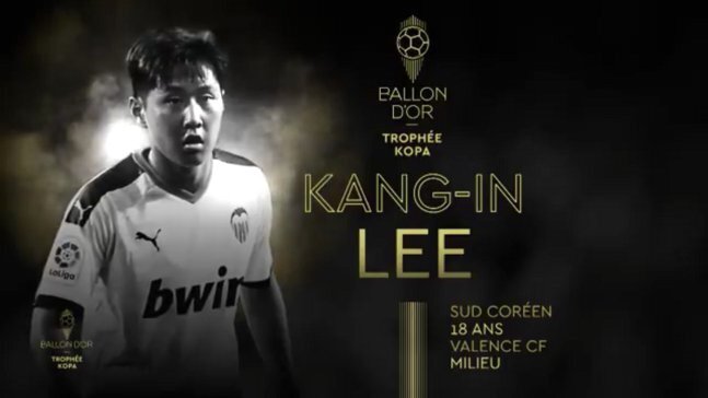 본문 이미지 - 발렌시아의 이강인은 코파 트로피 최종후보에 포함됐다. (발롱도르 SNS) ⓒ 뉴스1