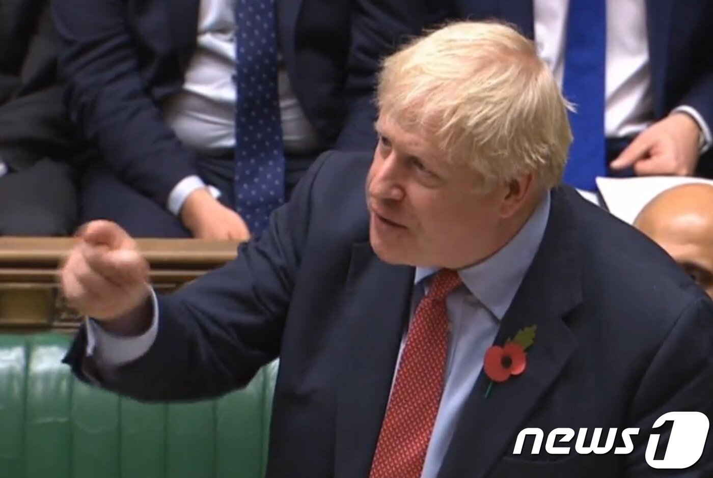 본문 이미지 - 보리스 존슨 영국 총리가 29일(현지시간) 런던 하원에서 조기 총선 법안에 관한 토론 중 발언하고 있다.  ⓒ AFP=뉴스1 ⓒ News1 우동명 기자
