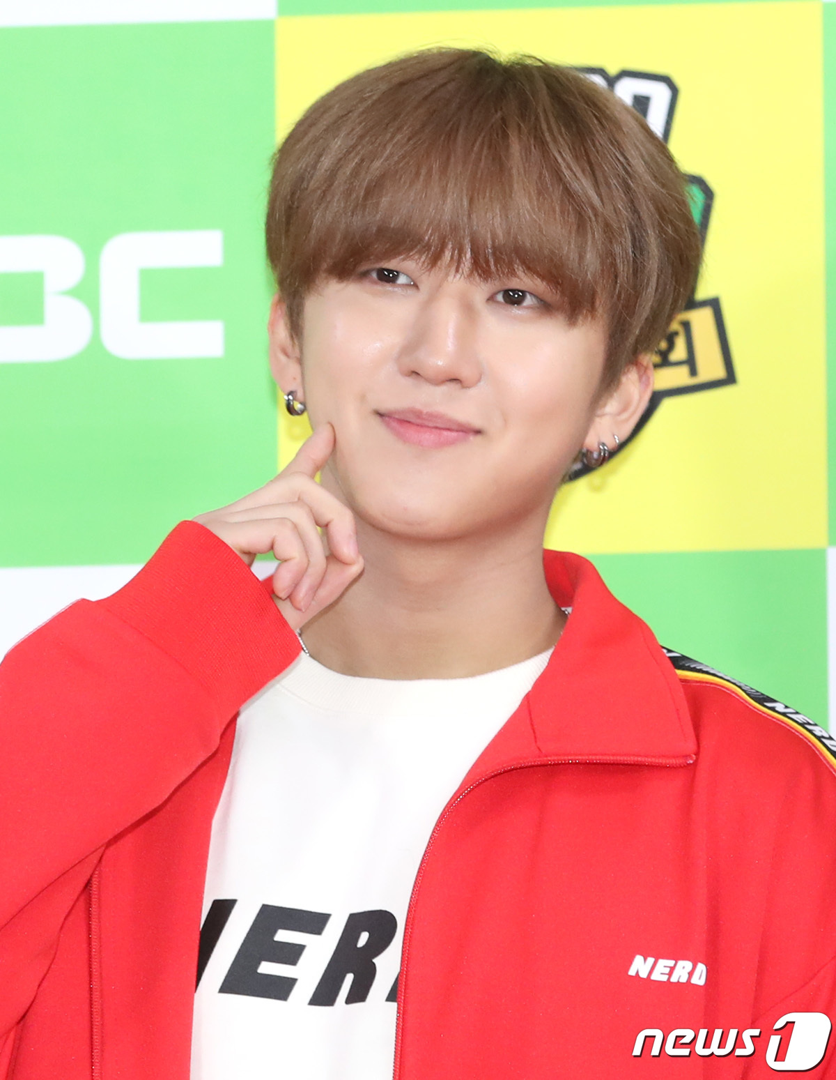 (인천=뉴스1) 권현진 기자 = 스트레이 키즈  창빈이 16일 오전 인천 남동체육관에서 열린 ‘2020 설특집 아이돌스타 선수권대회(아육대)’ 녹화에 참석해 포즈를 취하고 있다. …