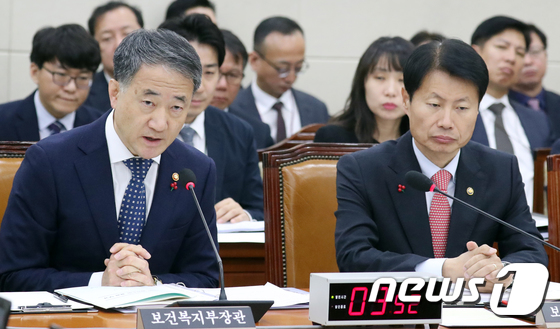 박능후 장관, 국회 복지위 출석