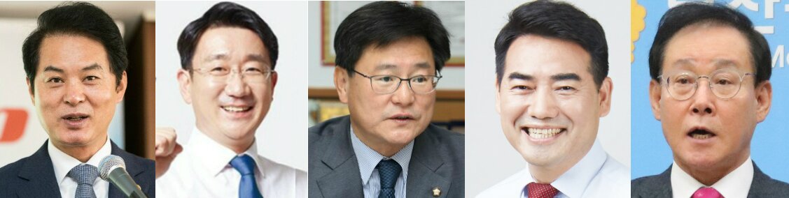 본문 이미지 - 부산 부산진갑 총선 출마 예상자. 왼쪽부터 류영진, 김승주 예비후보(이상 민주당), 이헌승 한국당 의원, 이성권 새로운보수당 부산시당 창준위원장, 이종혁 전진당 부산시당 창준위원장. /ⓒ 뉴스1