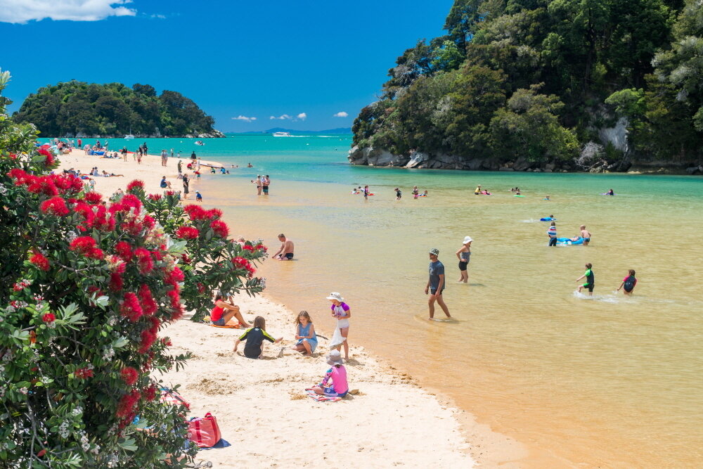 본문 이미지 - 아름다운 황금빛 해변으로 유명한 '카이테리테리'의 풍경. 뉴질랜드관광청 제공