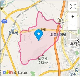본문 이미지 - LH가 공공임대 공급촉진지구 지정을 제안한 충북 청주시 흥덕구 지동동 일원. 다음 캡쳐 ⓒ 뉴스1