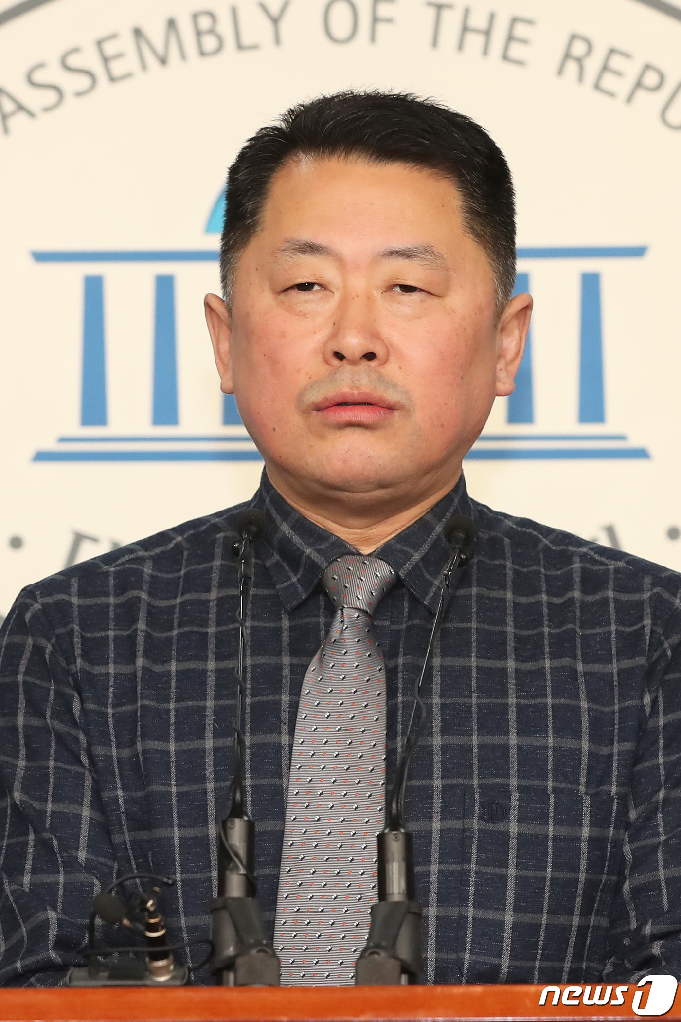 (서울=뉴스1) 임세영 기자 = 임영선 지만원 피해자 대책위원회 공동회장이 17일 오후 서울 여의도 국회 정론관에서 출범 기자회견을 갖고 발언을 하고 있다. 2019.2.17/뉴스 …