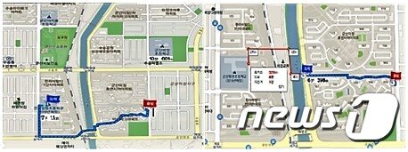 본문 이미지 - 통학로 개설 전후 비교ⓒ 뉴스1