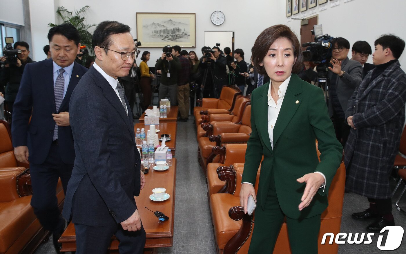 본문 이미지 - 나경원 자유한국당, 홍영표 더불어민주당, 김관영 바른미래당 원내대표. ⓒ News1 임세영 기자
