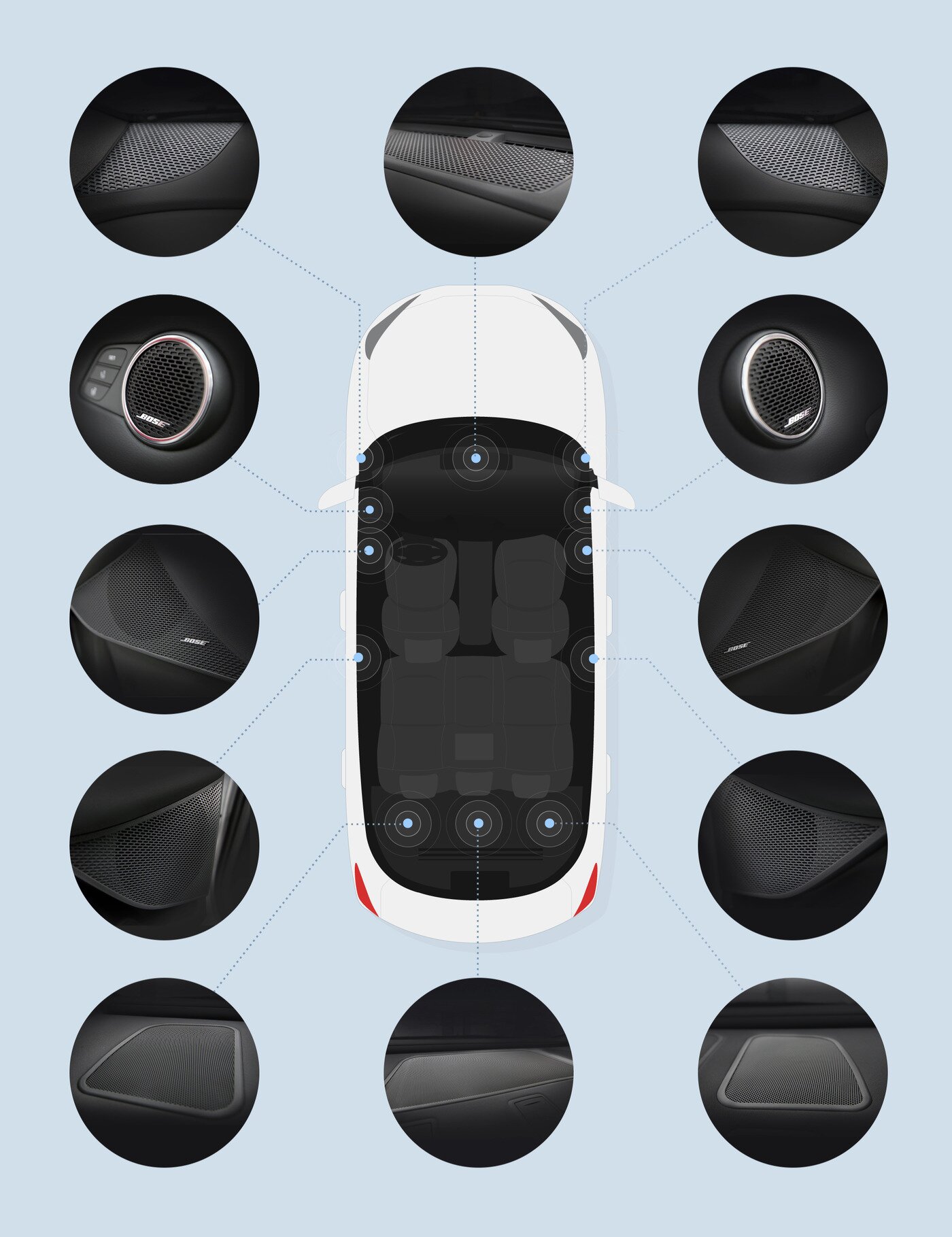 본문 이미지 - 보스프리미엄 사운드 배치도(현대차 제공)ⓒ 뉴스1