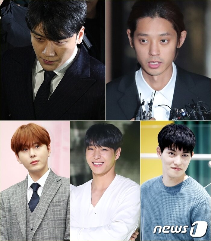 본문 이미지 - 승리 정준영 이종현 최종훈 용준형(왼쪽 위부터 시계 방향) ⓒ 뉴스1 DB