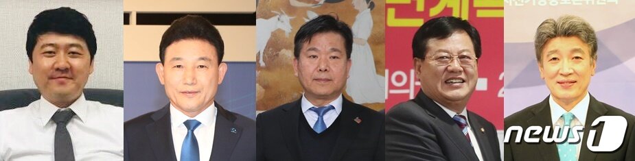 본문 이미지 - 대전 중구지역 출마 예상자인 권오철(왼쪽부터),박용갑,송행수,이은권,남충희씨.ⓒ 뉴스1