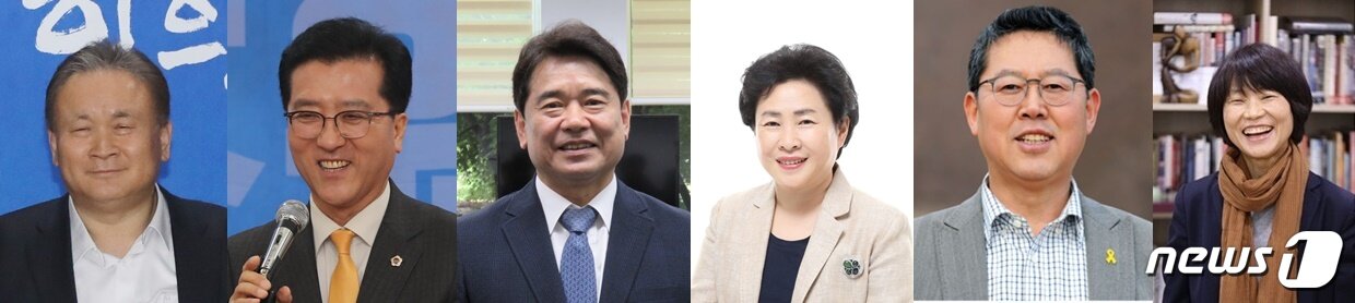 본문 이미지 - 유성을 출마 예상자인 이상민(왼쪽부터), 조원휘, 육동일, 신용현, 이성우, 김종남씨.ⓒ 뉴스1