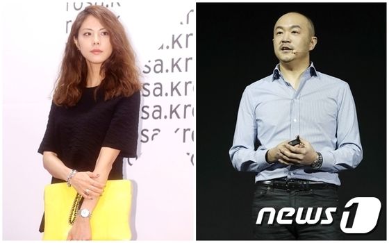 박지윤(왼쪽)과 조수용 대표 © 뉴스1