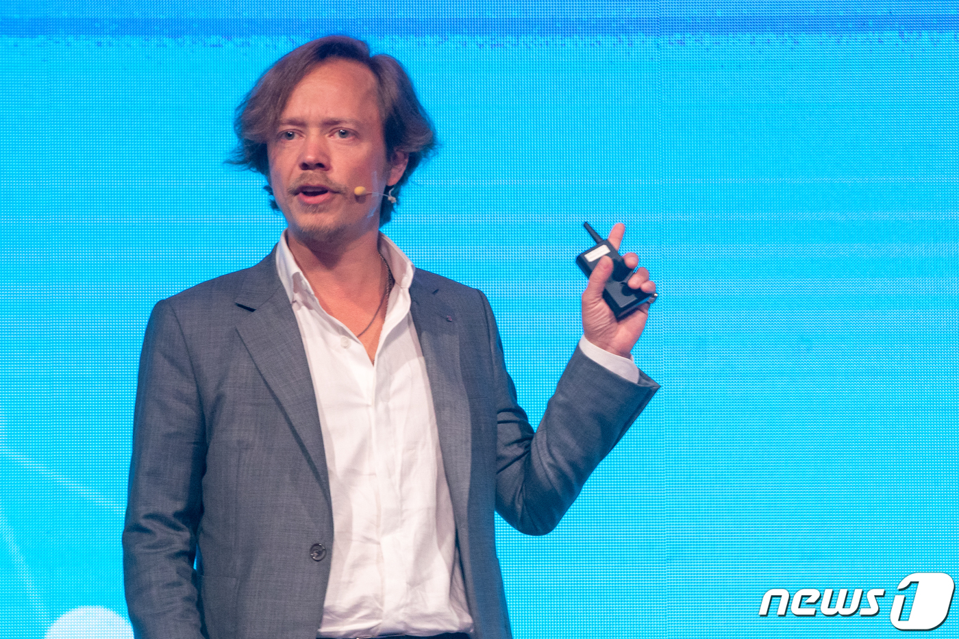 주제발표하는 브록 피어스 비트코인재단 회장 - 뉴스1