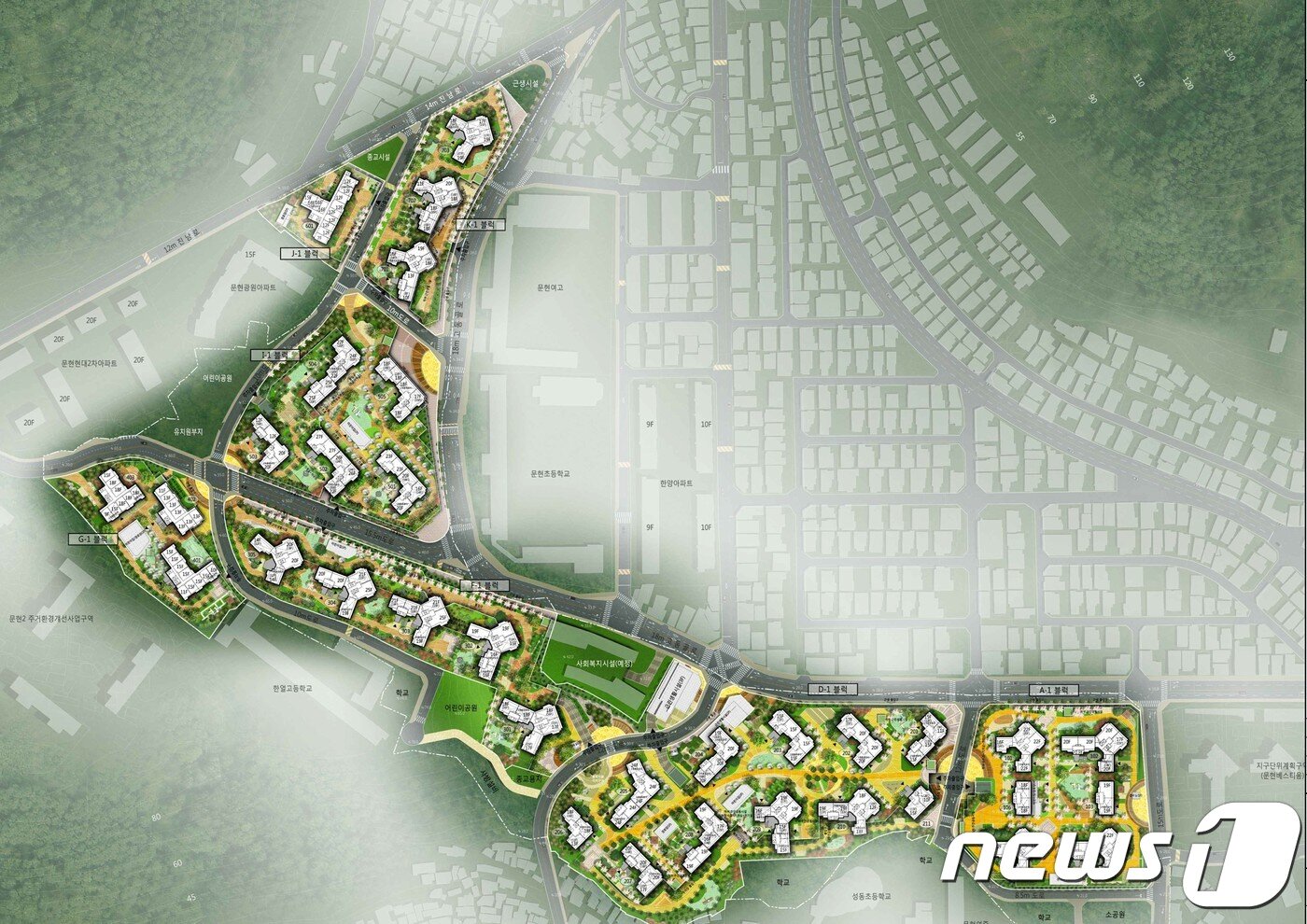 본문 이미지 - 문현3구역 주택재개발 정비사업 조감도.ⓒ 뉴스1