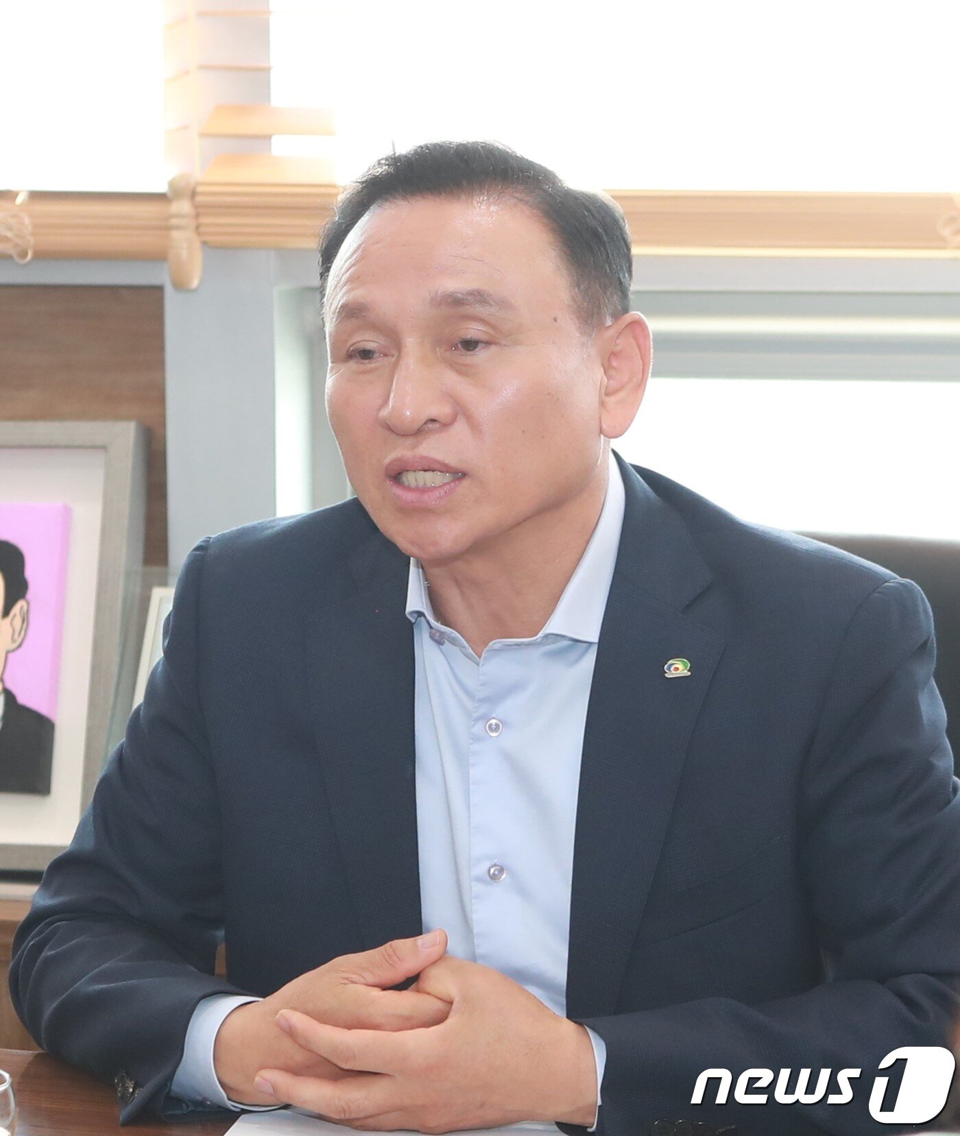본문 이미지 - 구본영 천안시장이 뉴스1과 인터뷰를 하고 있다.ⓒ 뉴스1
