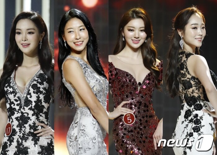 본문 이미지 - &#39;2019 미스코리아&#39; 미&#40;美&#41; 신혜지, 선&#40;善&#41; 우희준, 미&#40;美&#41; 이혜주,  미&#40;美&#41; 이다현&#40;왼쪽부터&#41; ⓒ 뉴스1 권현진 기자
