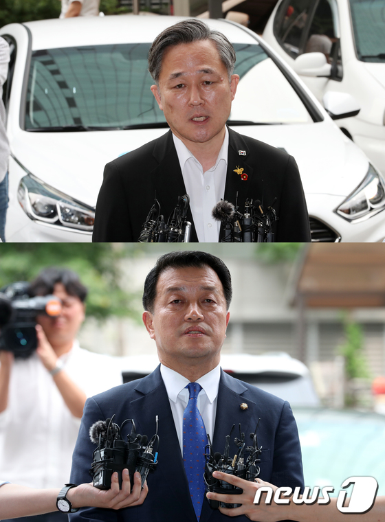 패스트트랙 고발 경찰 조사 받는 표창원·윤준호 더민주 의원