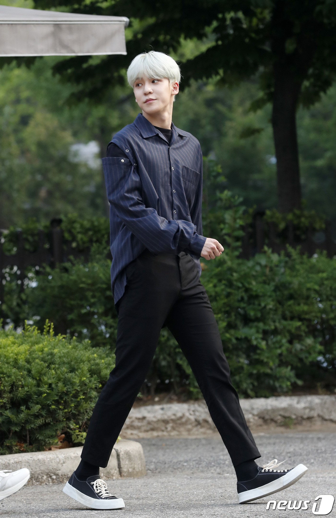 (서울=뉴스1) 권현진 기자 = 에이티즈 정윤호가 19일 오전 서울 여의도 KBS 신관 공개홀에서 열린 KBS2 '뮤직뱅크'(뮤뱅) 리허설에 참석하고 있다. 2019.7.19/뉴스 …